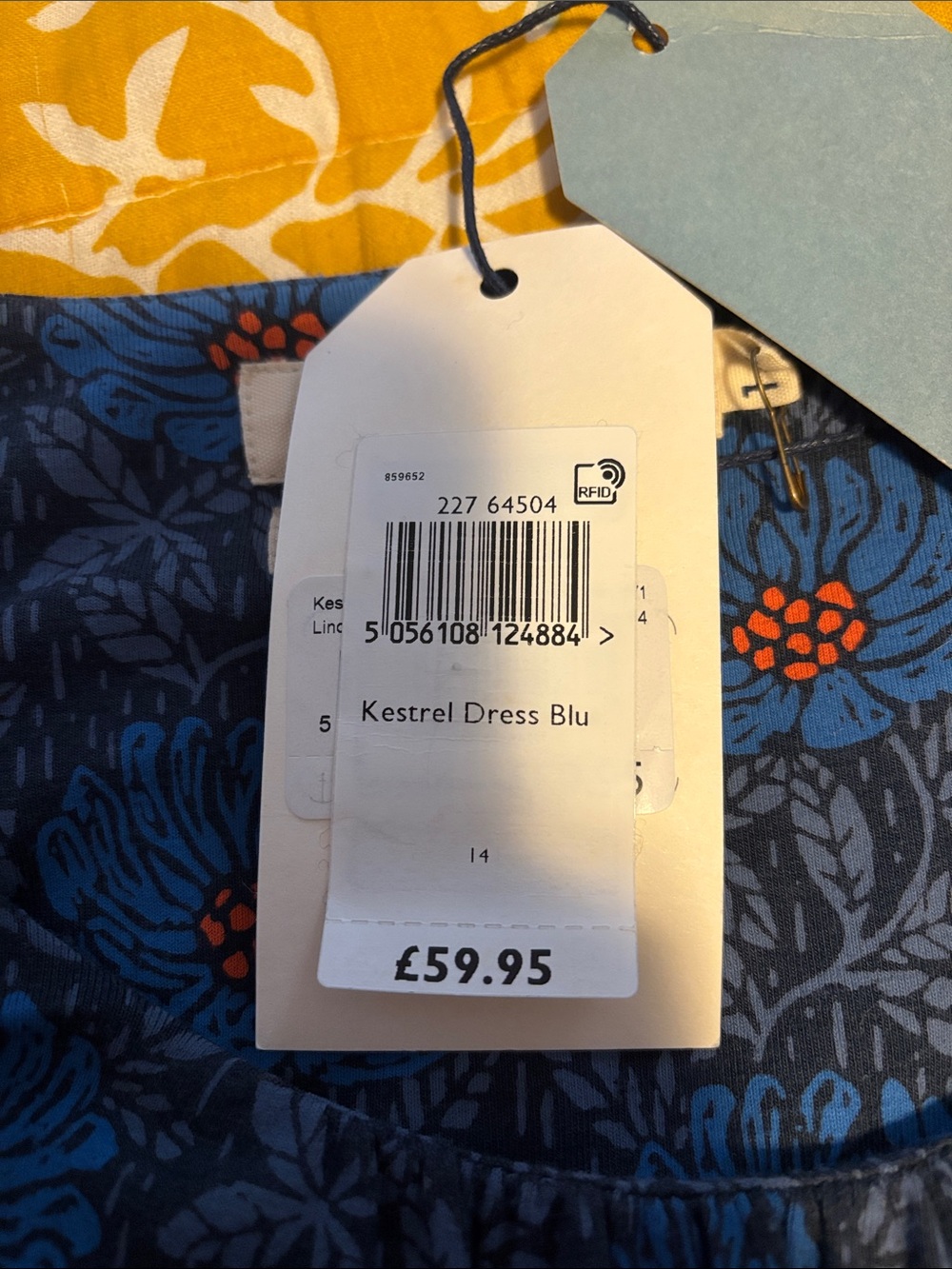 NWT Seasalt Cornwall Kestrel Bamboo Dress Blue Floral Knit Long Sleeve Fall - Picture 10 of 10